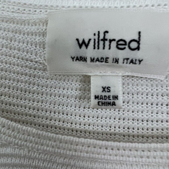 Aritzia Wilfred Size XS Linen Blend Italian Yarn Knit Top Textured Stripe - Picture 5 of 5